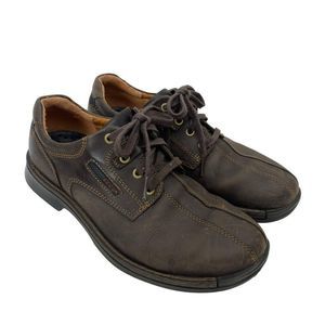 Ecco US 8 EU 41 Fusion Bicycle Toe Brown Leather Arch Support Lace Up Shoes